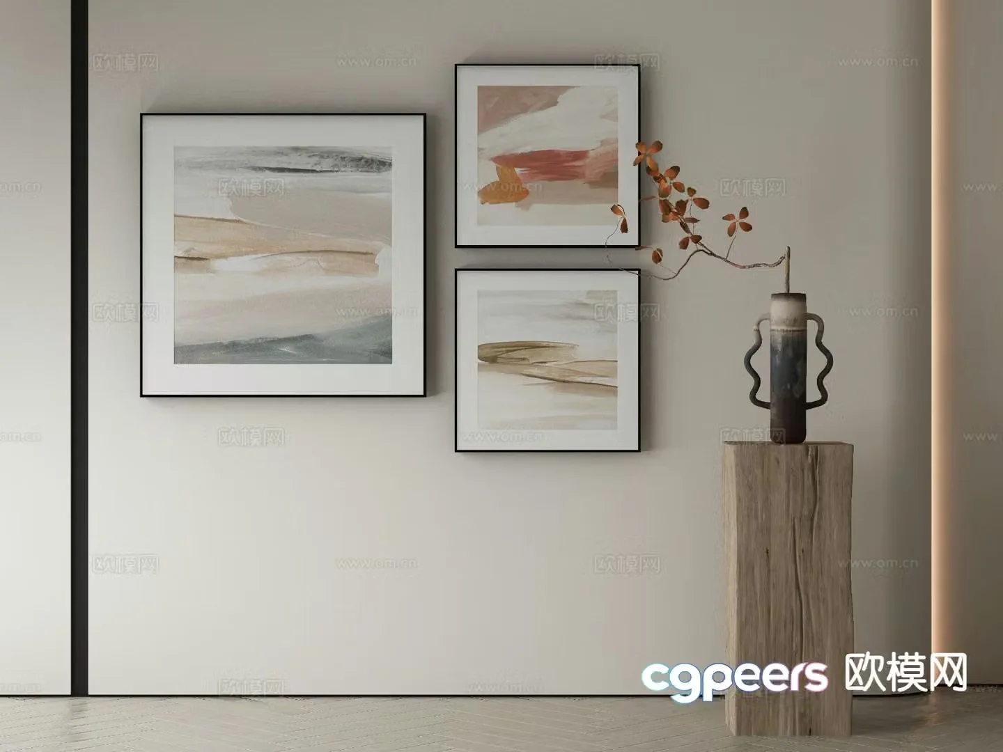 Modern art painting decorative painting 3d model