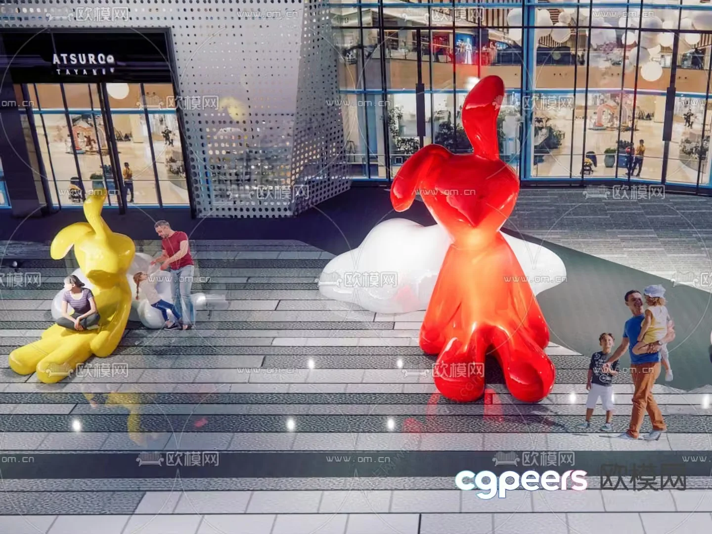Shopping mall sculpture sketch 3D model
