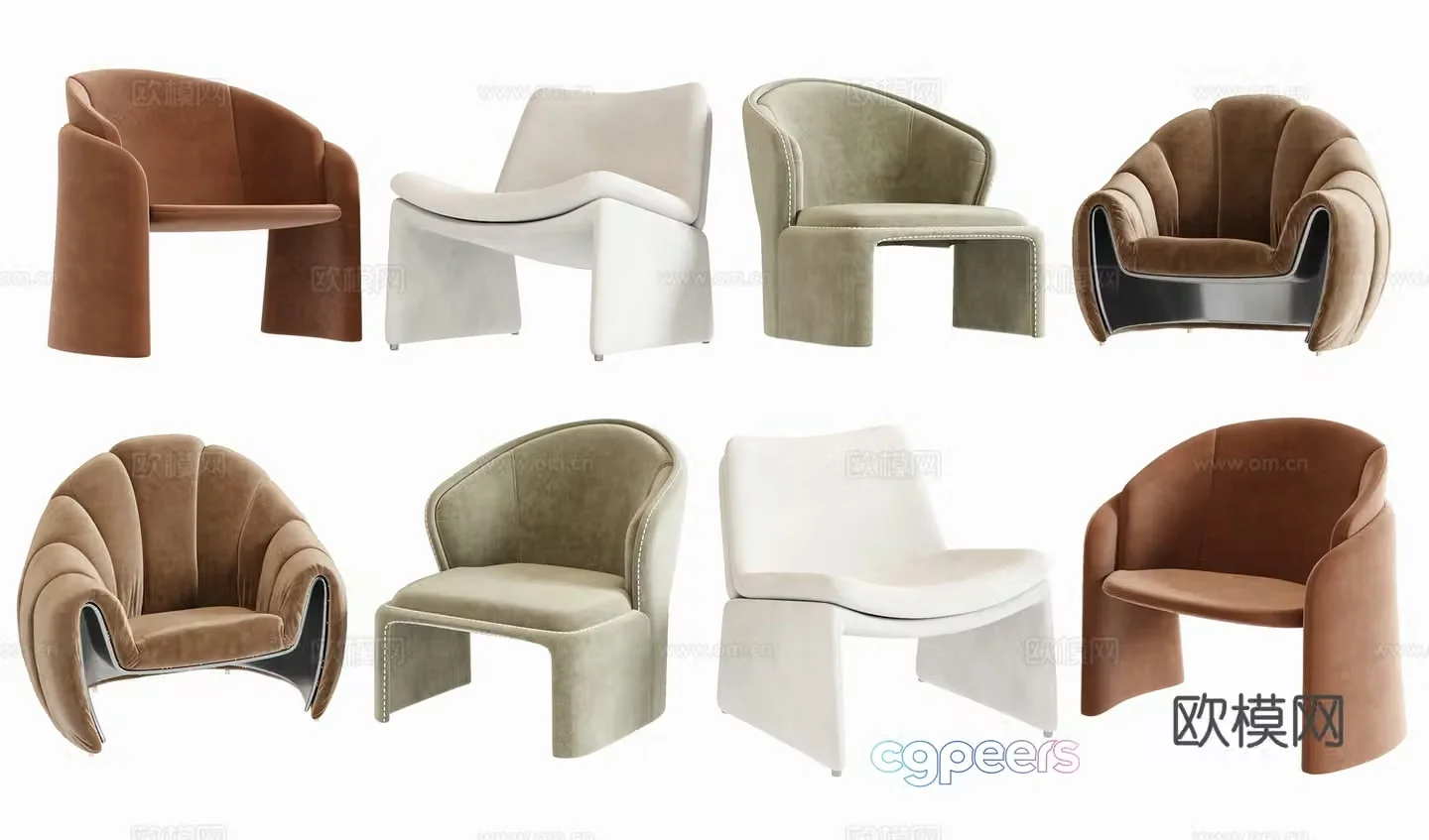 Modern sofa chair leisure chair 3d model