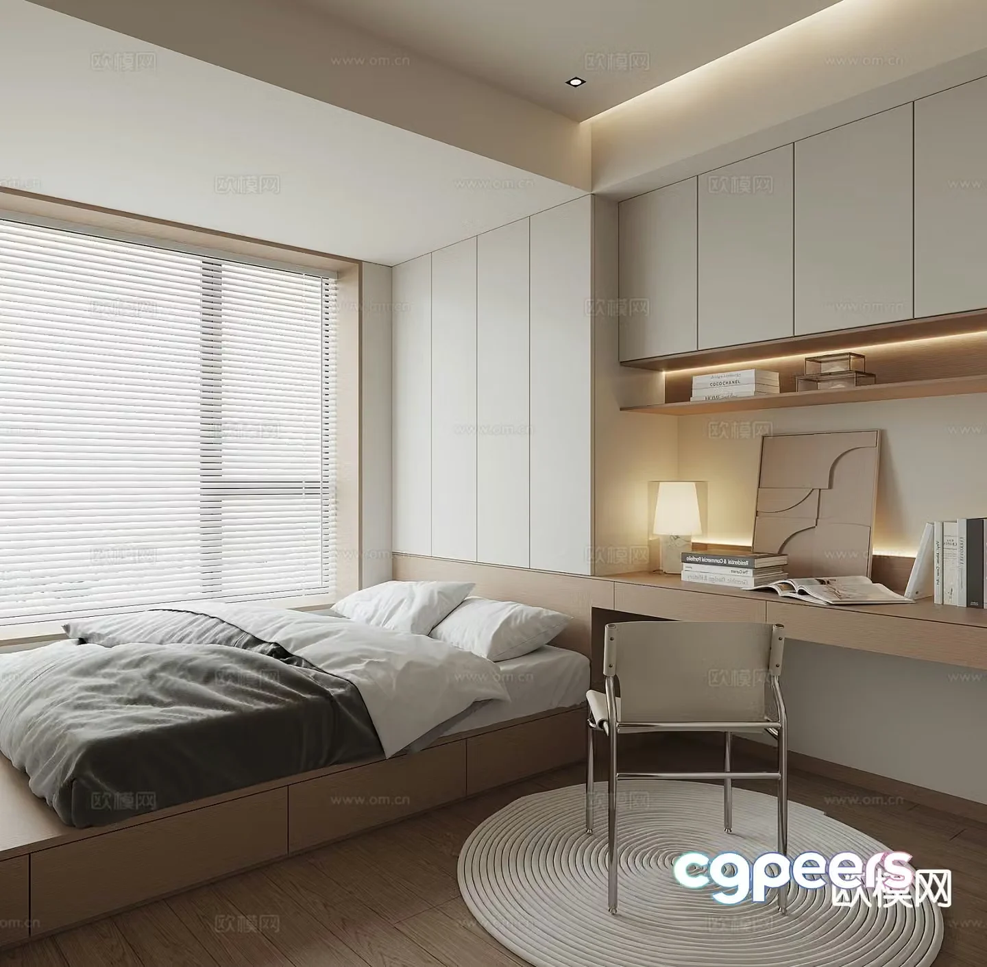 Modern tatami bedroom 3d model