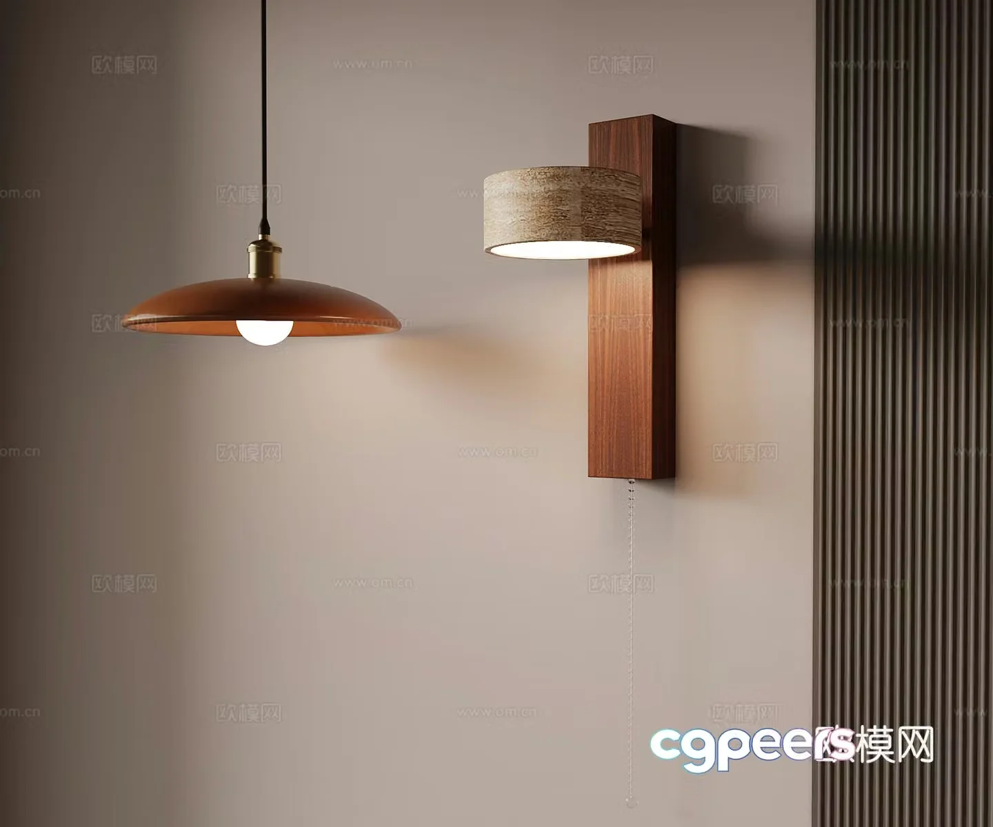 Middle-aged wall lamp chandelier 3d model