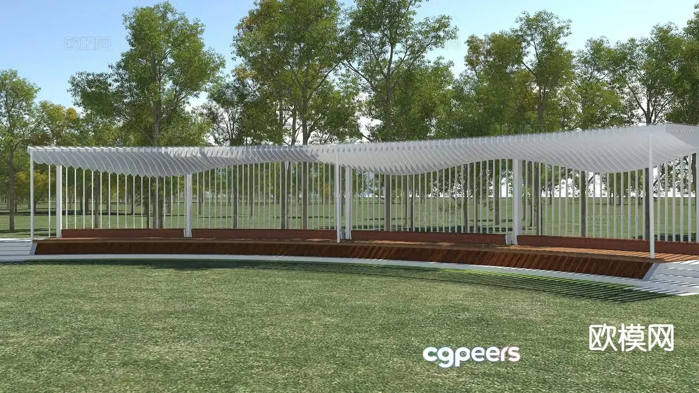 Modern gallery frame landscape gallery 3d model