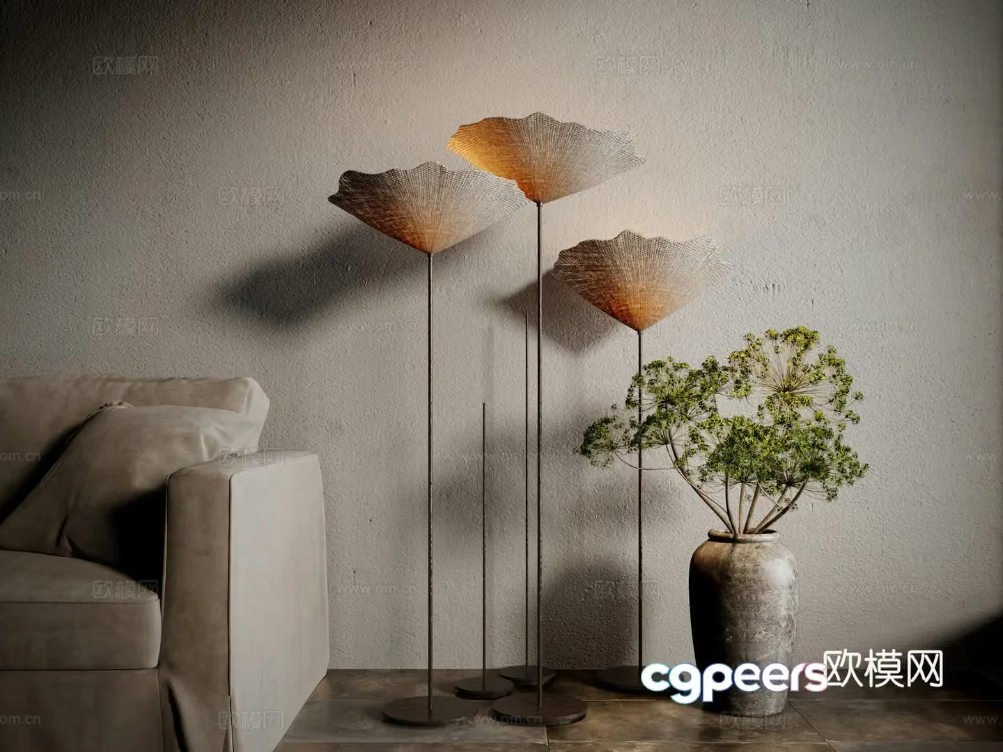 Wasabi wind floor lamp 3d model