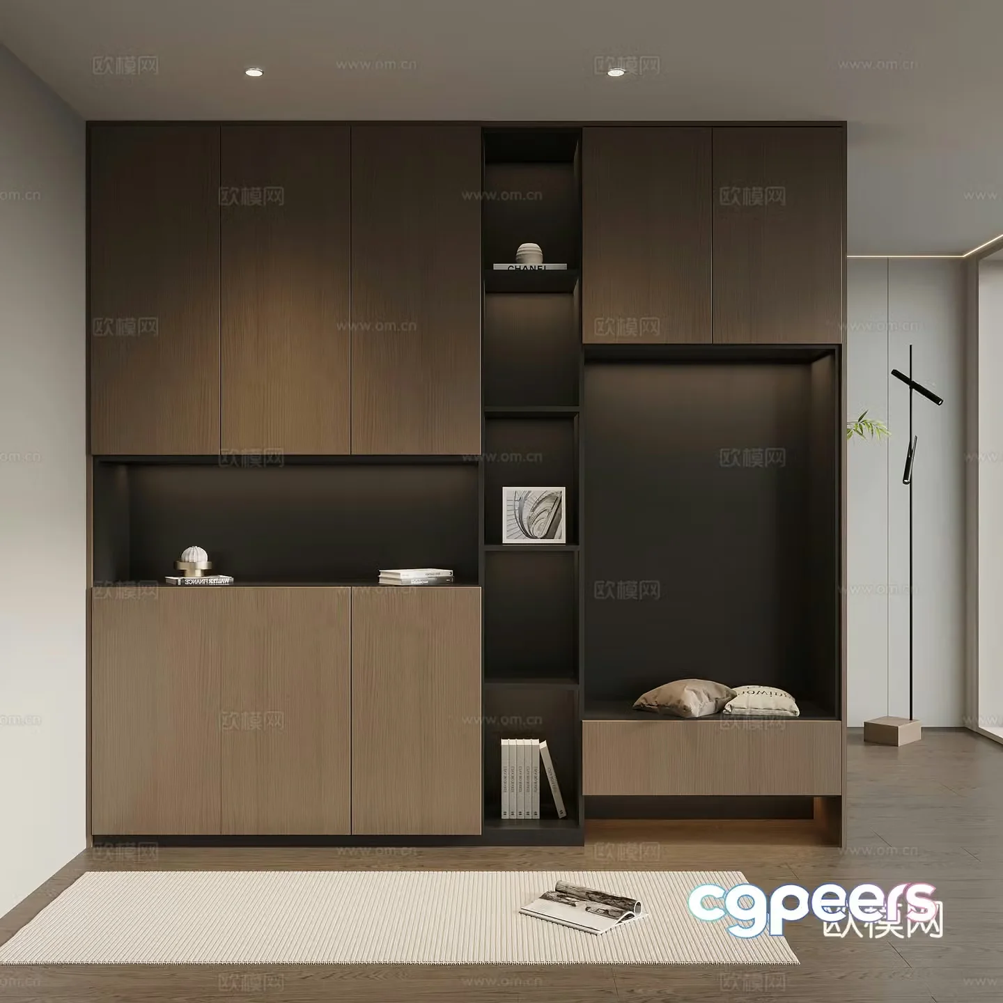 Italian style entrance cabinet side cabinet 3D model