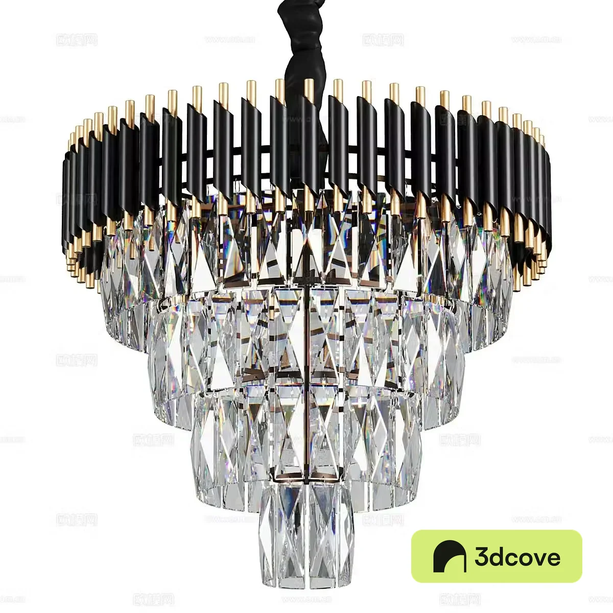 Multi-layer crystal chandelier
