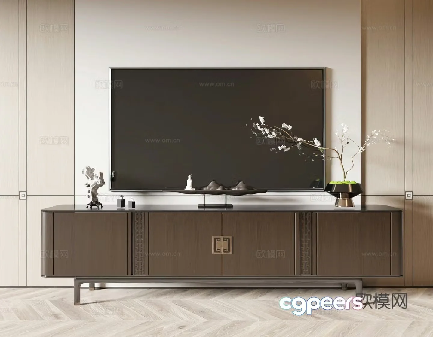 New Chinese style TV cabinet 3d model
