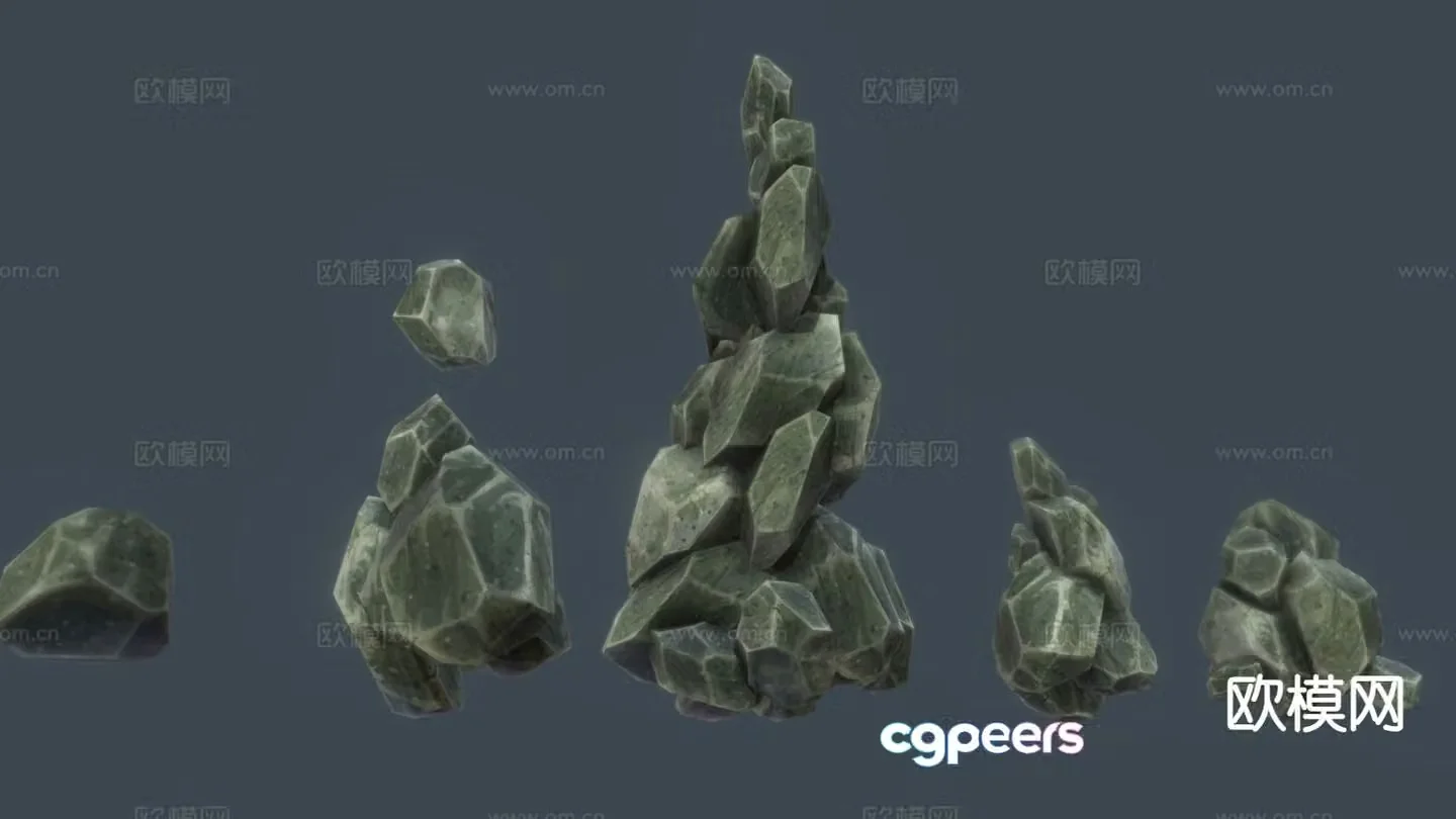 Game props stone 3d model