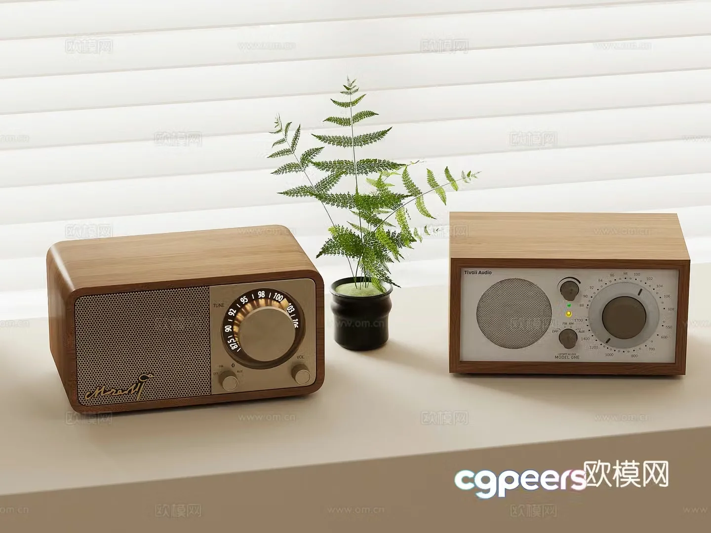 French retro audio small speaker 3d model