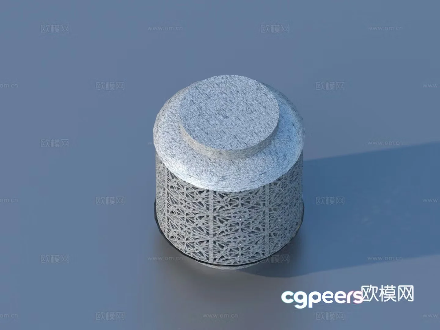 Stone bench stone pier 3d model