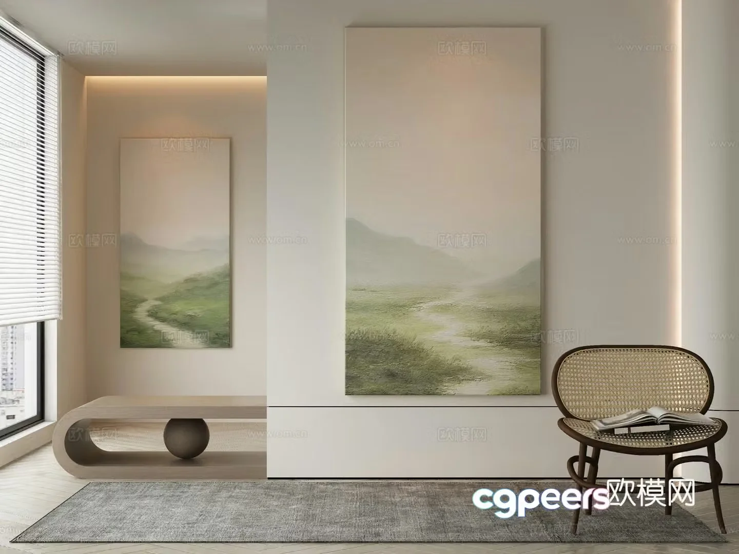 Modern Wasabi Hanging Painting Oil Painting 3D Model