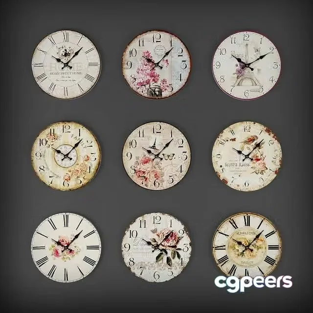 3ds Max Free – Collection of wall clocks