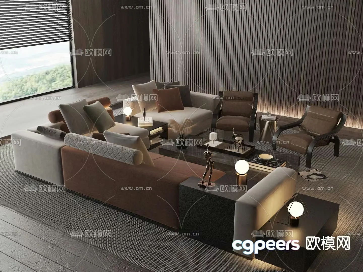 Jane European sofa coffee table 3D model