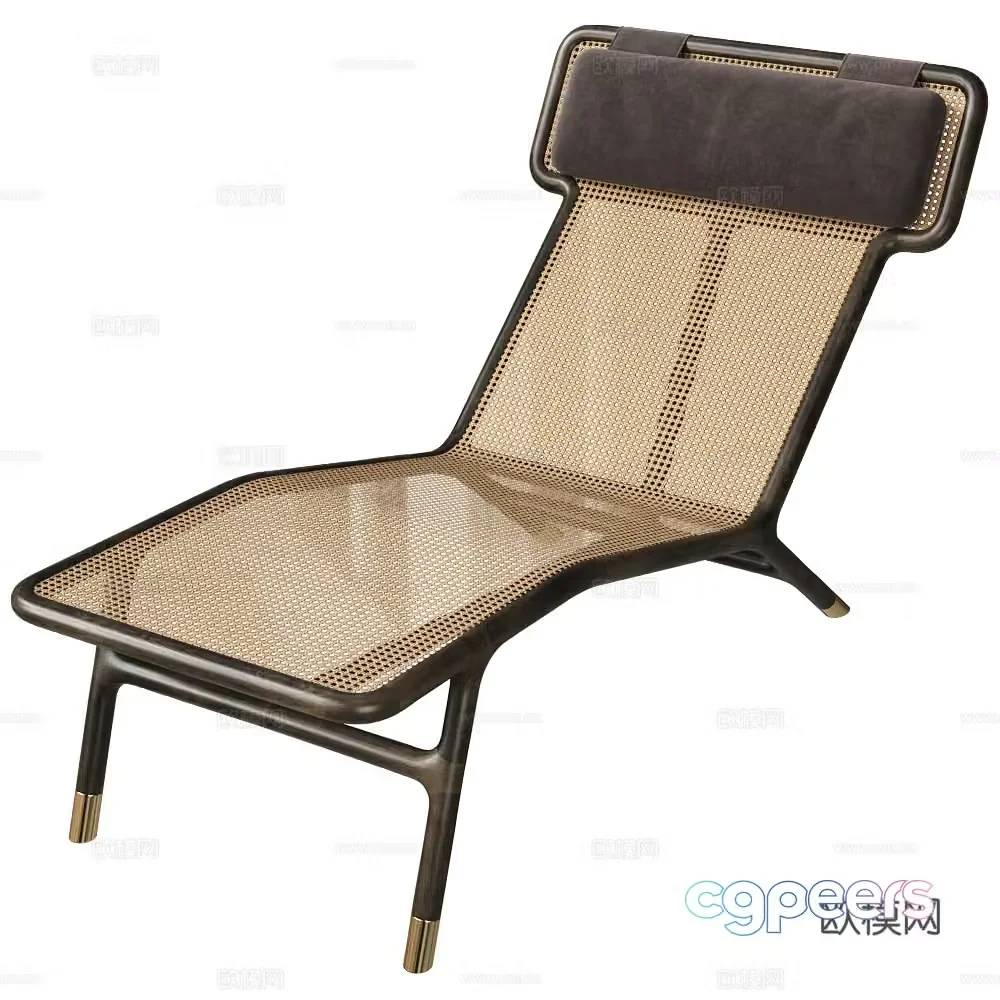 New Chinese style rattan lounge chair 3D model
