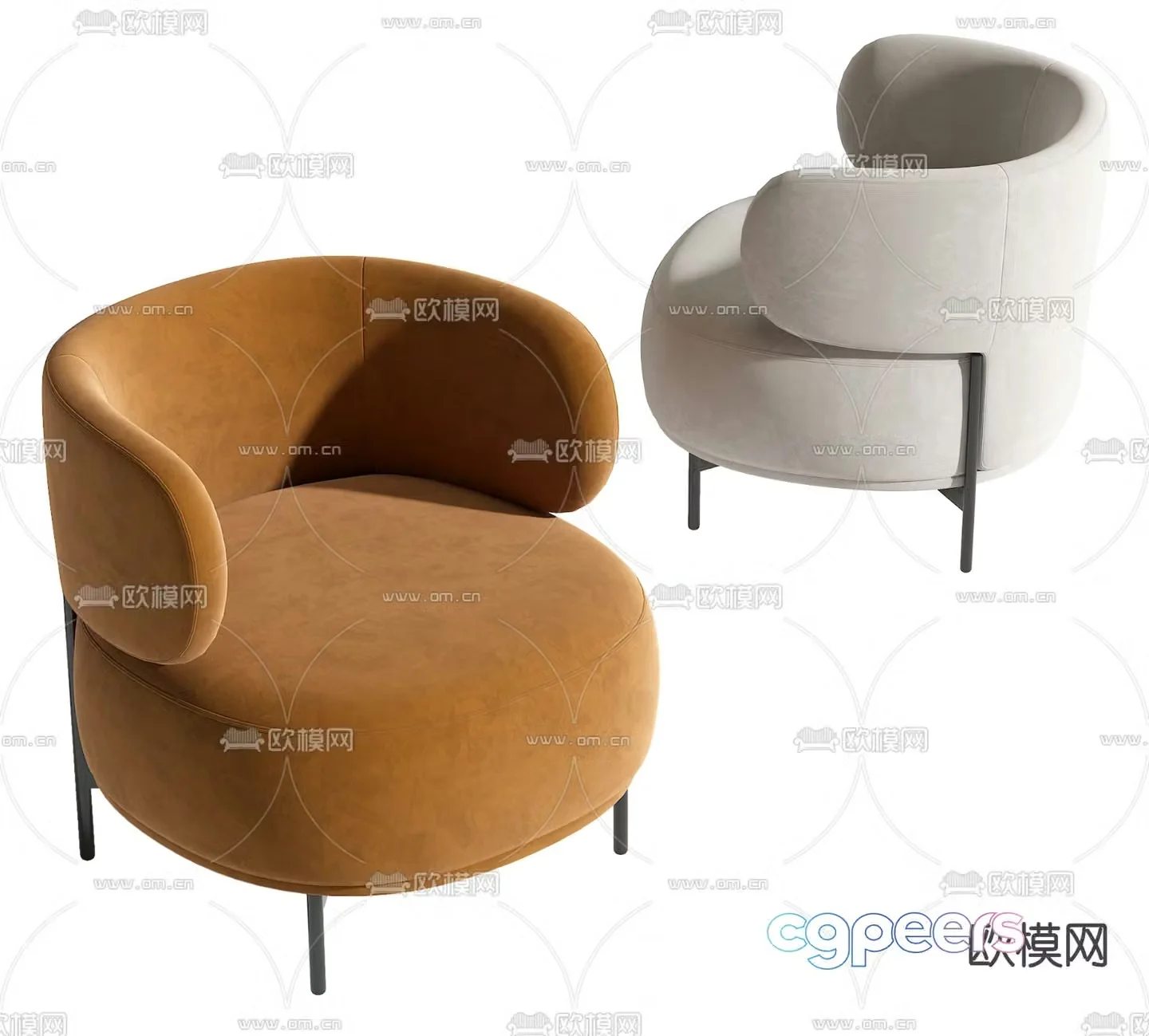 Modern single sofa 3d model