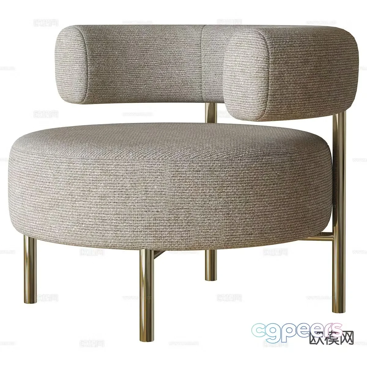 Italian style leisure chair armchair 3d model