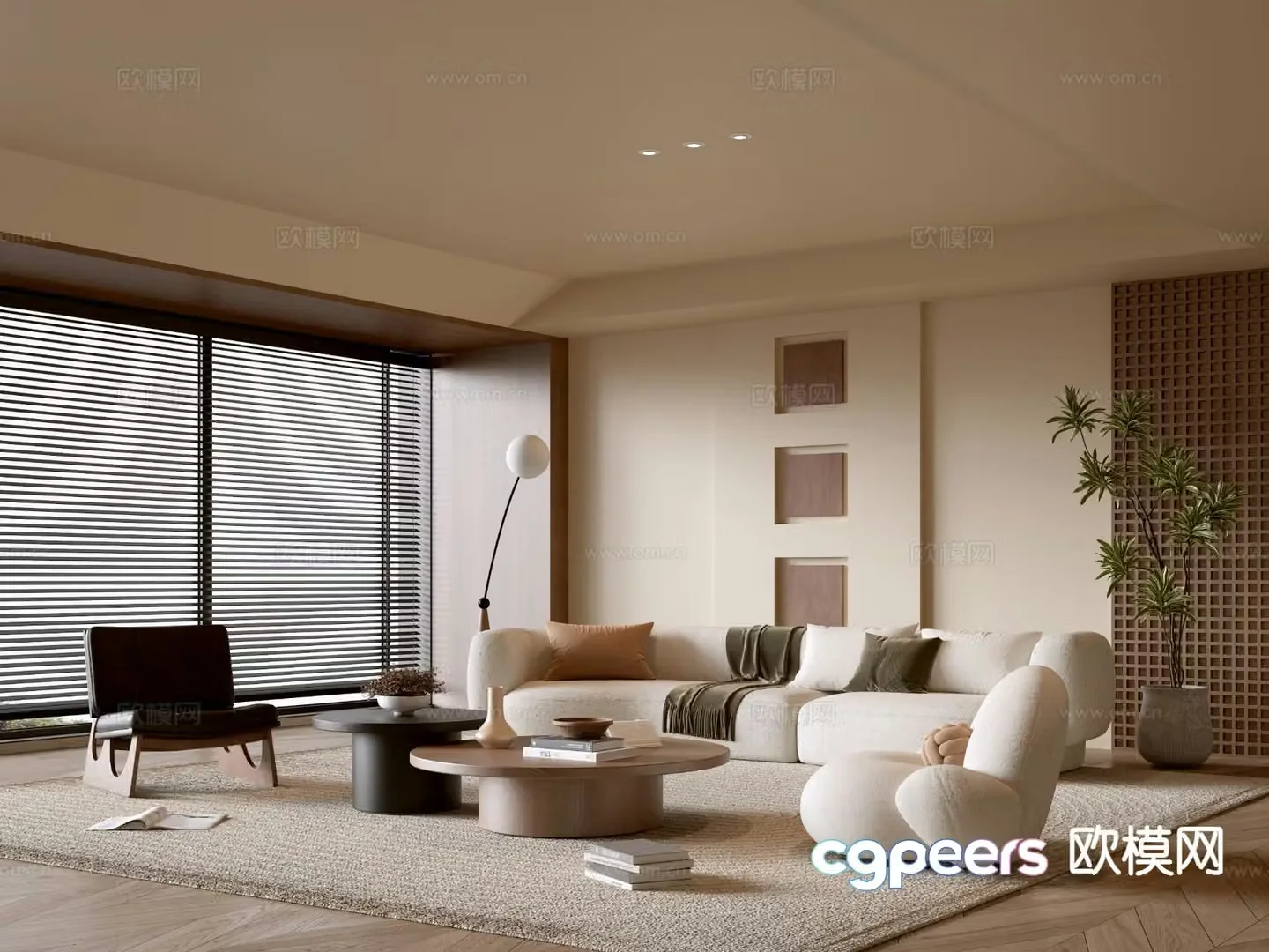 Wabi-sabi living room 3d model
