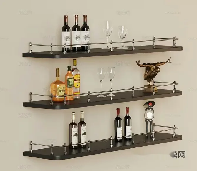 Modern Wall-Mounted Shelves 3D Model – 8092 – VRAY Render