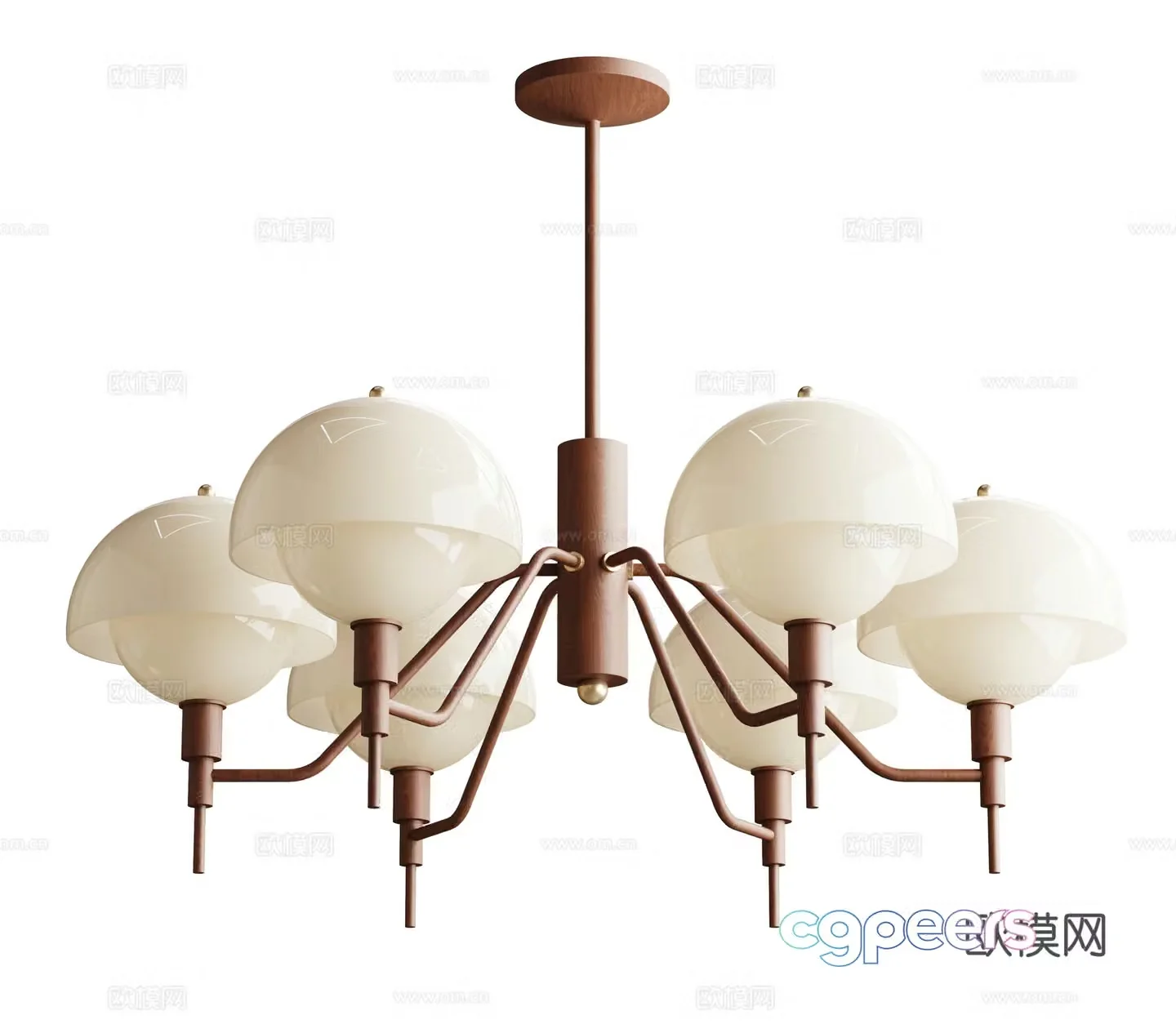 Middle -aged wind chandelier 3D model