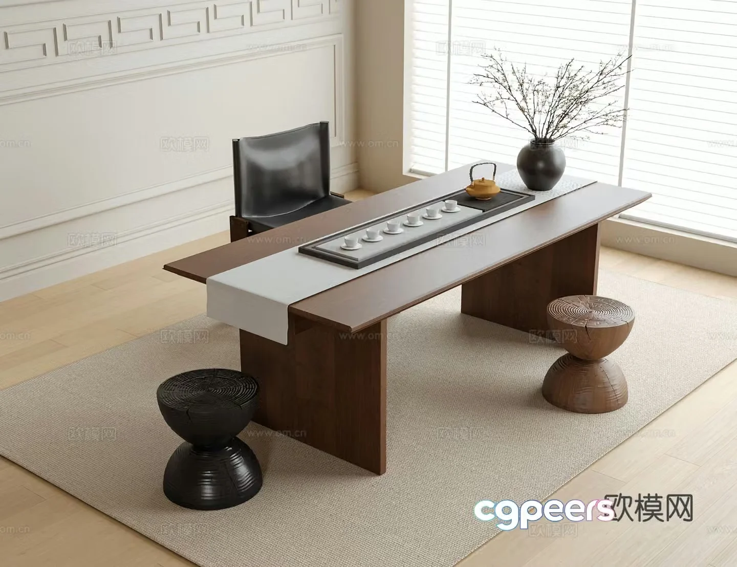 Wabi-sabi tea table tea table 3d model