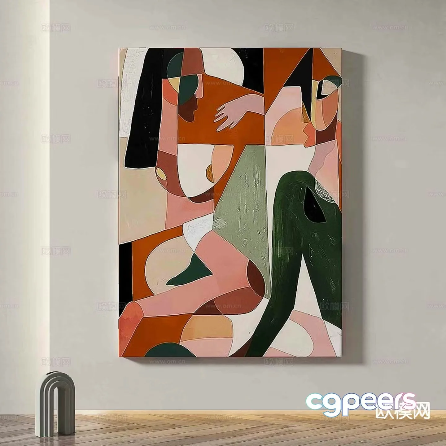 Nordic hanging painting abstract hanging painting decorative painting 3d model