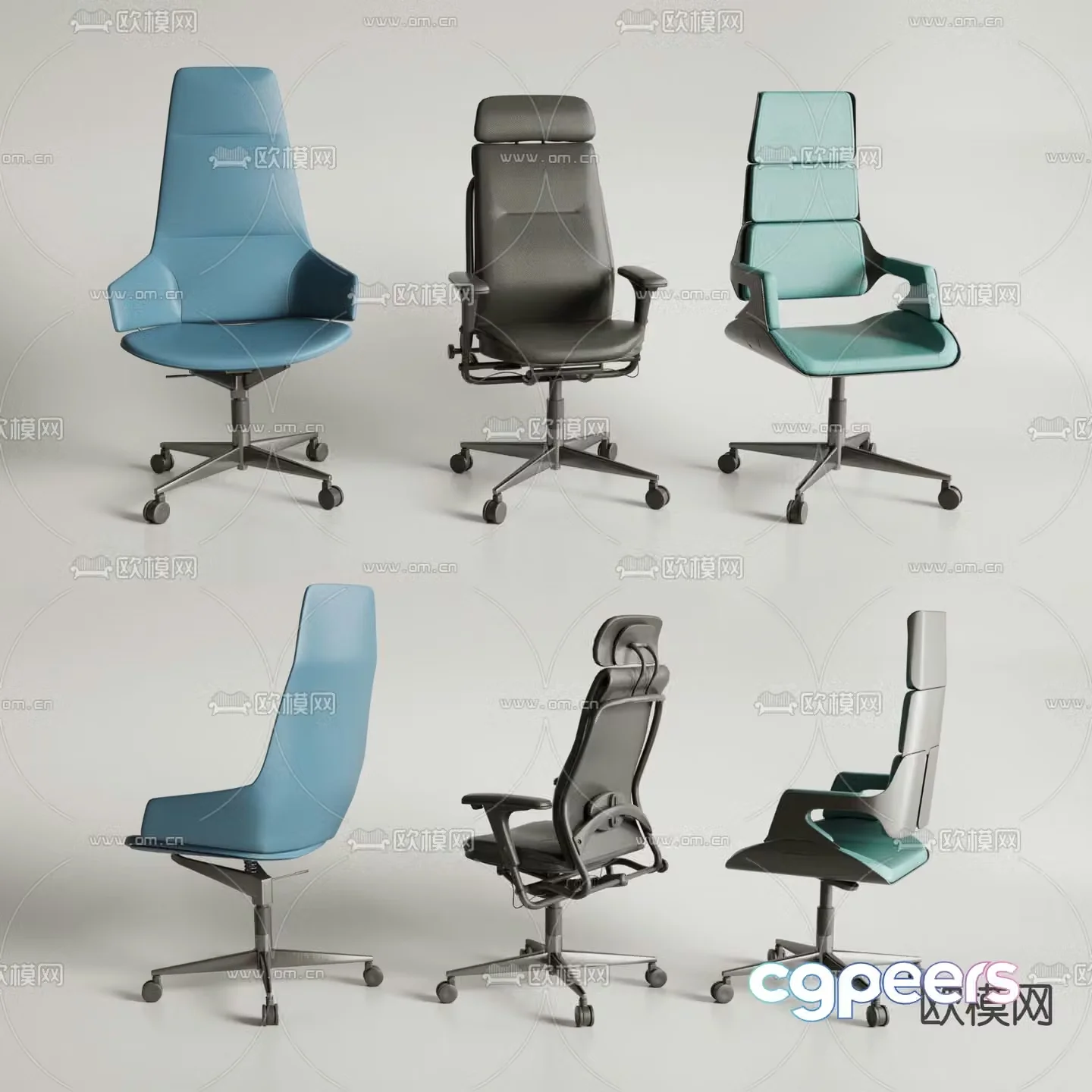 Office chair negotiation chair staff chair class chair 3D model