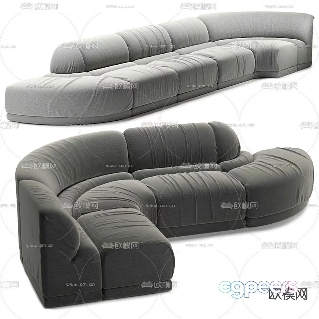 Cassina corner multi-seat sofa 3d model