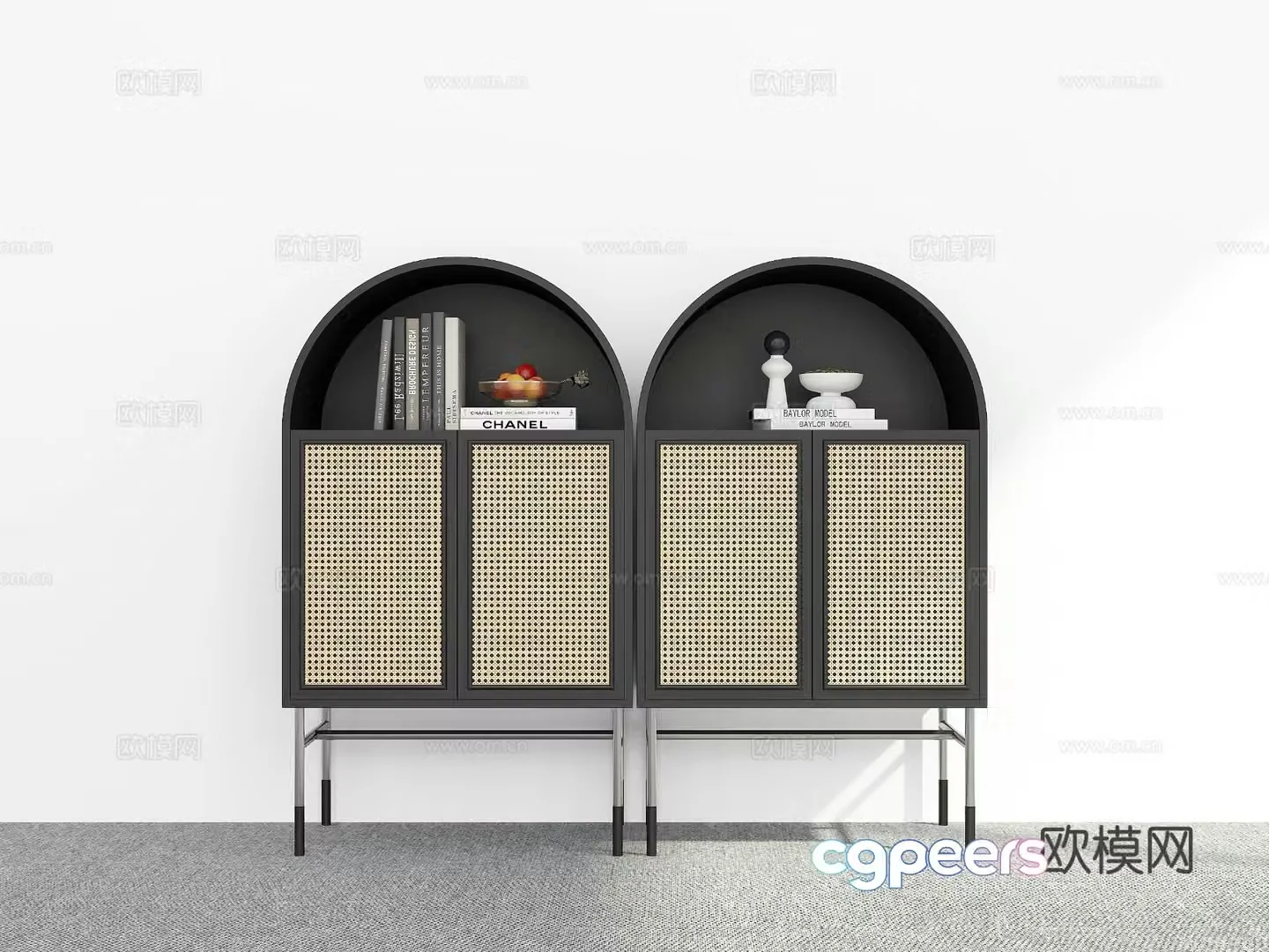 Medieval style arched sideboard 3d model