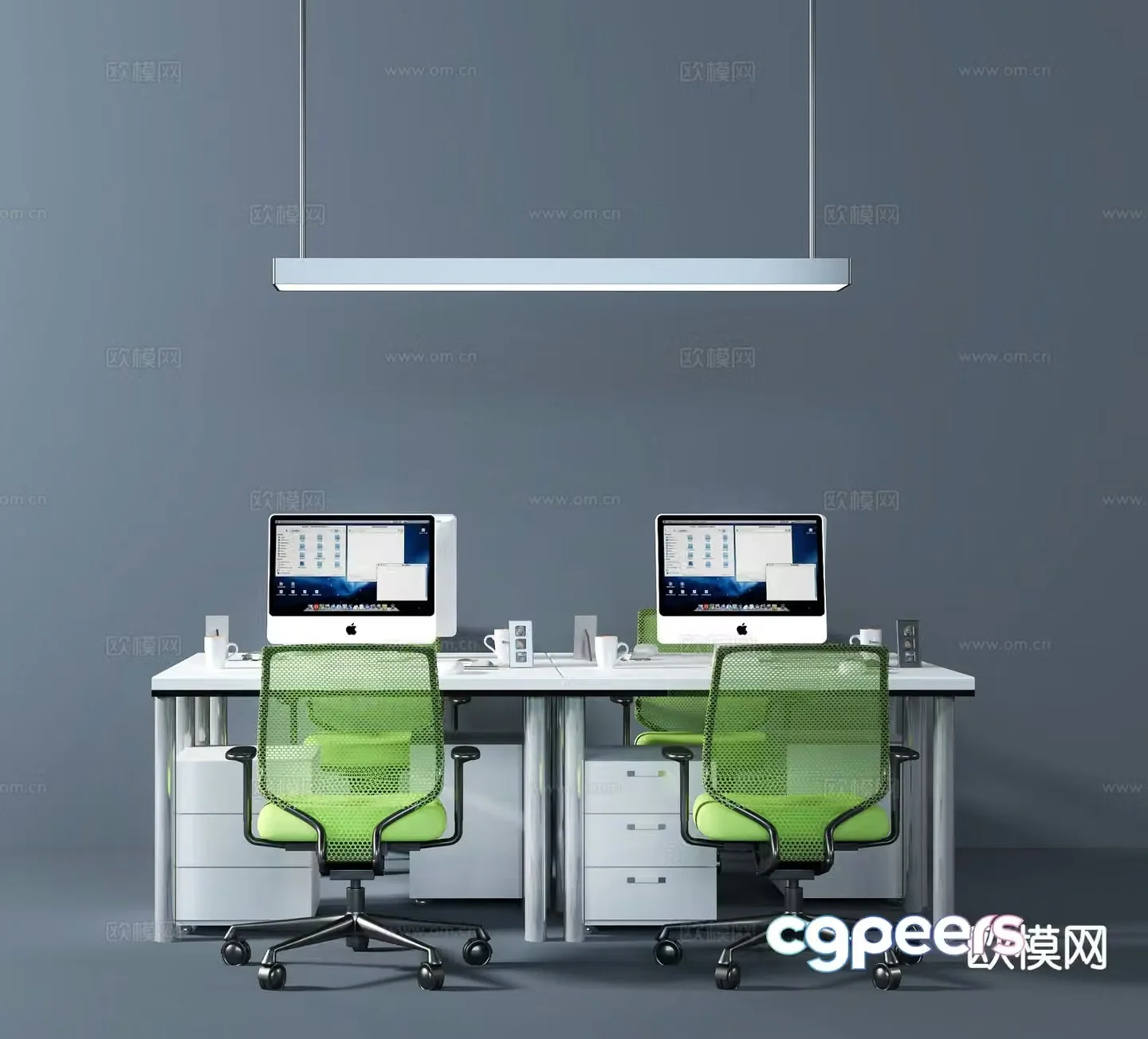Modern office desk and chair desk 3D model