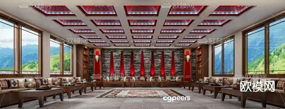Traditional Chinese Living Room 3D Model – 10311 – VRAY Render