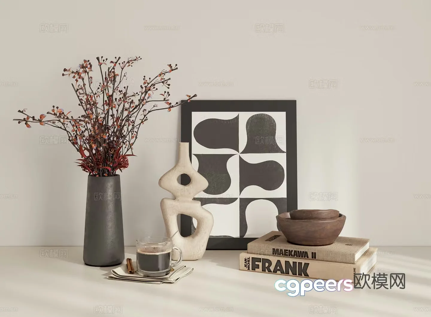 Wasabi ornaments Combination ornaments Potted 3D Model