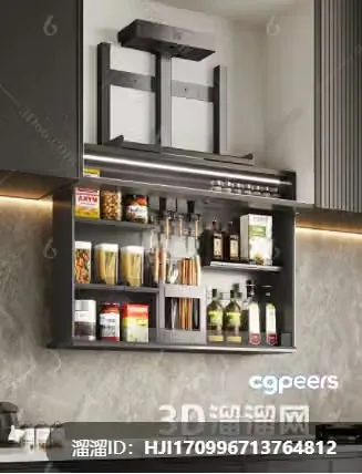 Modern Kitchen Storage 3D Model – 941 – CORONA Render