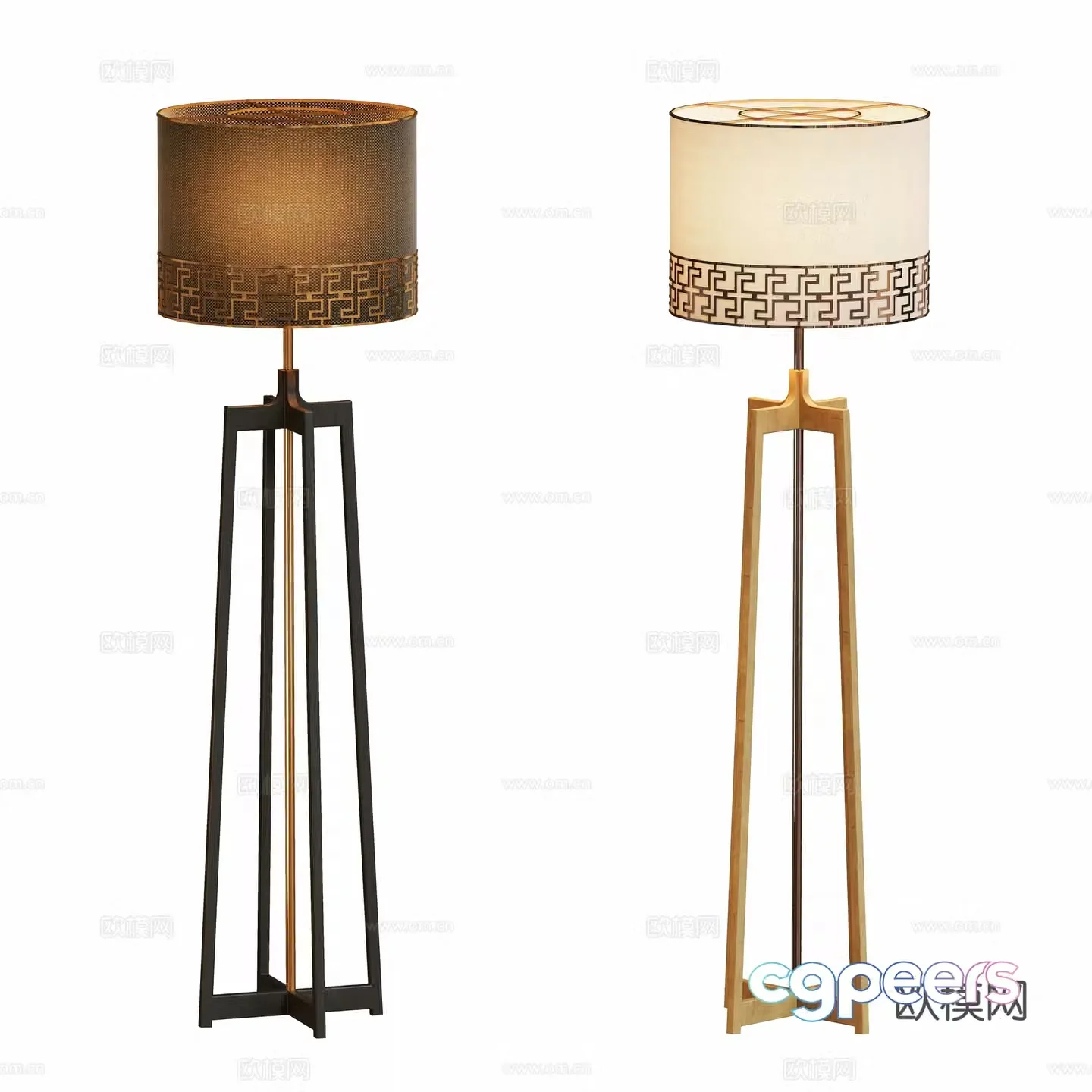 New Chinese luxury floor lamp 3D model