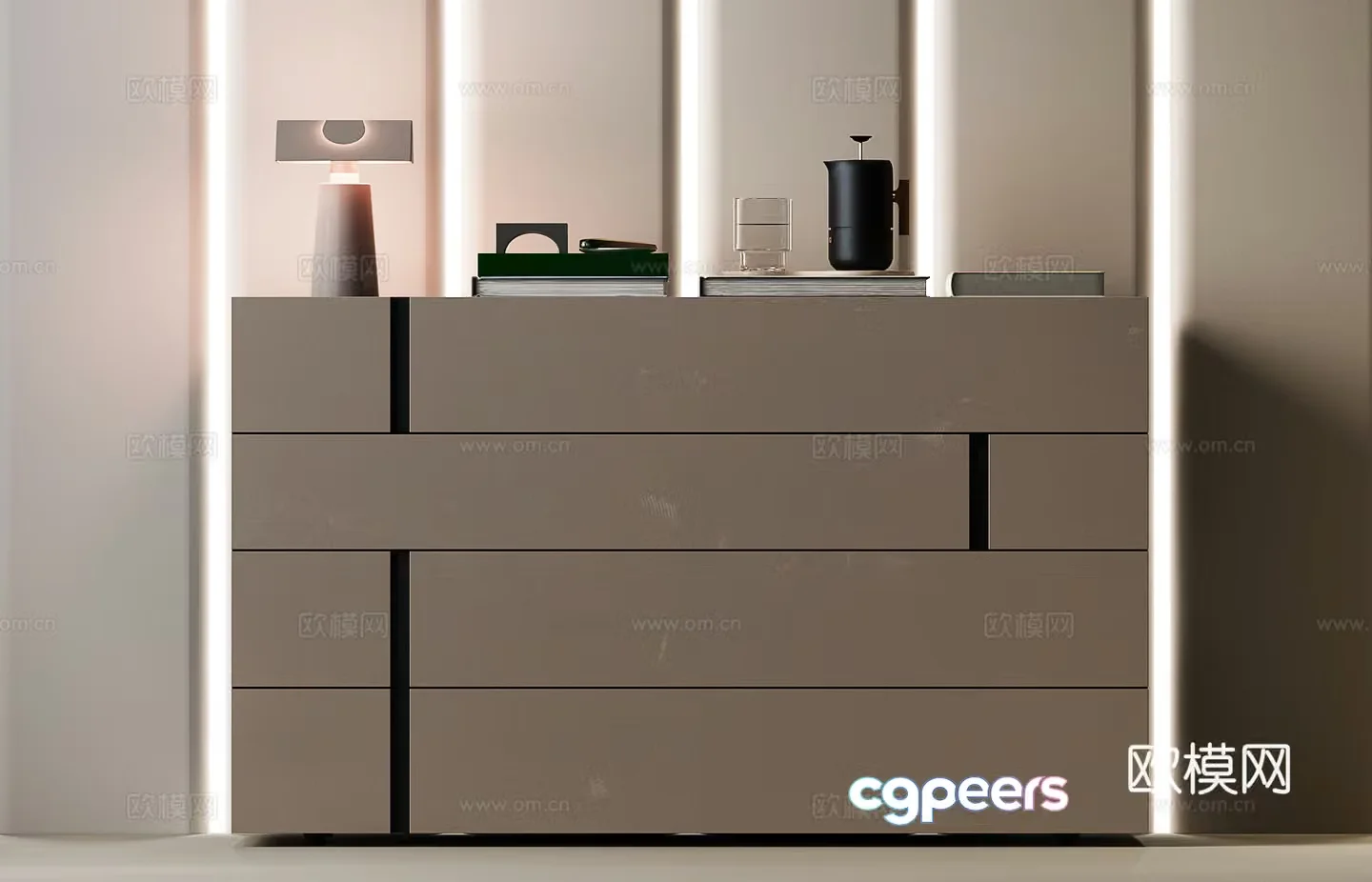 Modern Dresser 3D Model – 17382 – VRAY Render