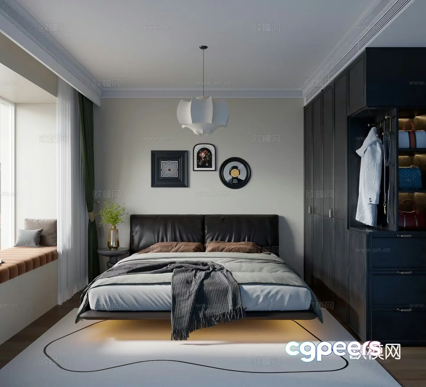 Middle-aged bedroom 3d model