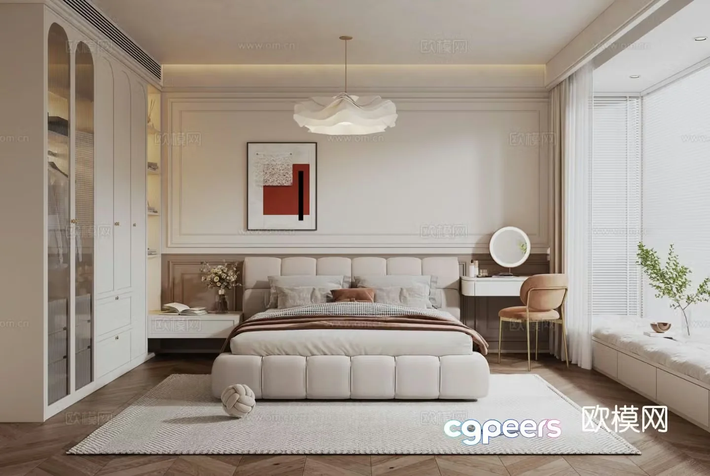 Cream style bedroom master bedroom 3d model