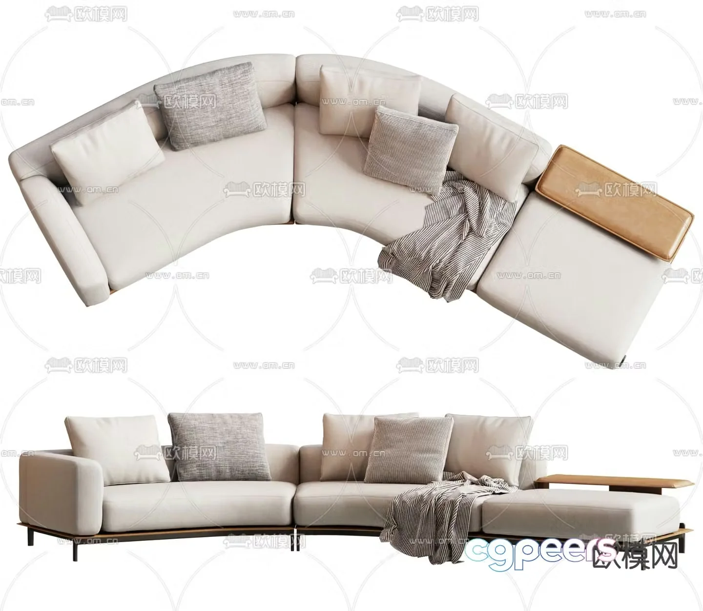Multi-person sofa special-shaped sofa curved sofa 3D model