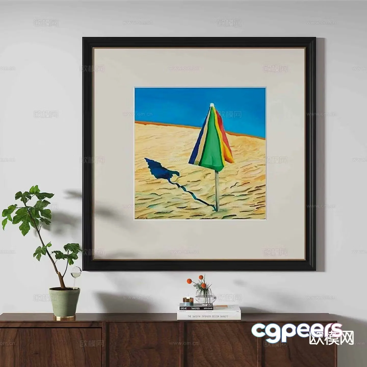 Retro hanging painting art painting decorative painting 3d model
