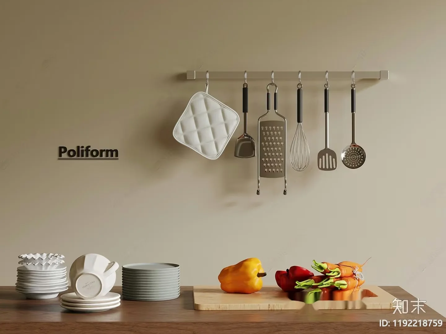 A Kitchen Utensil Set 3D Model – 3693 – VRAY Render