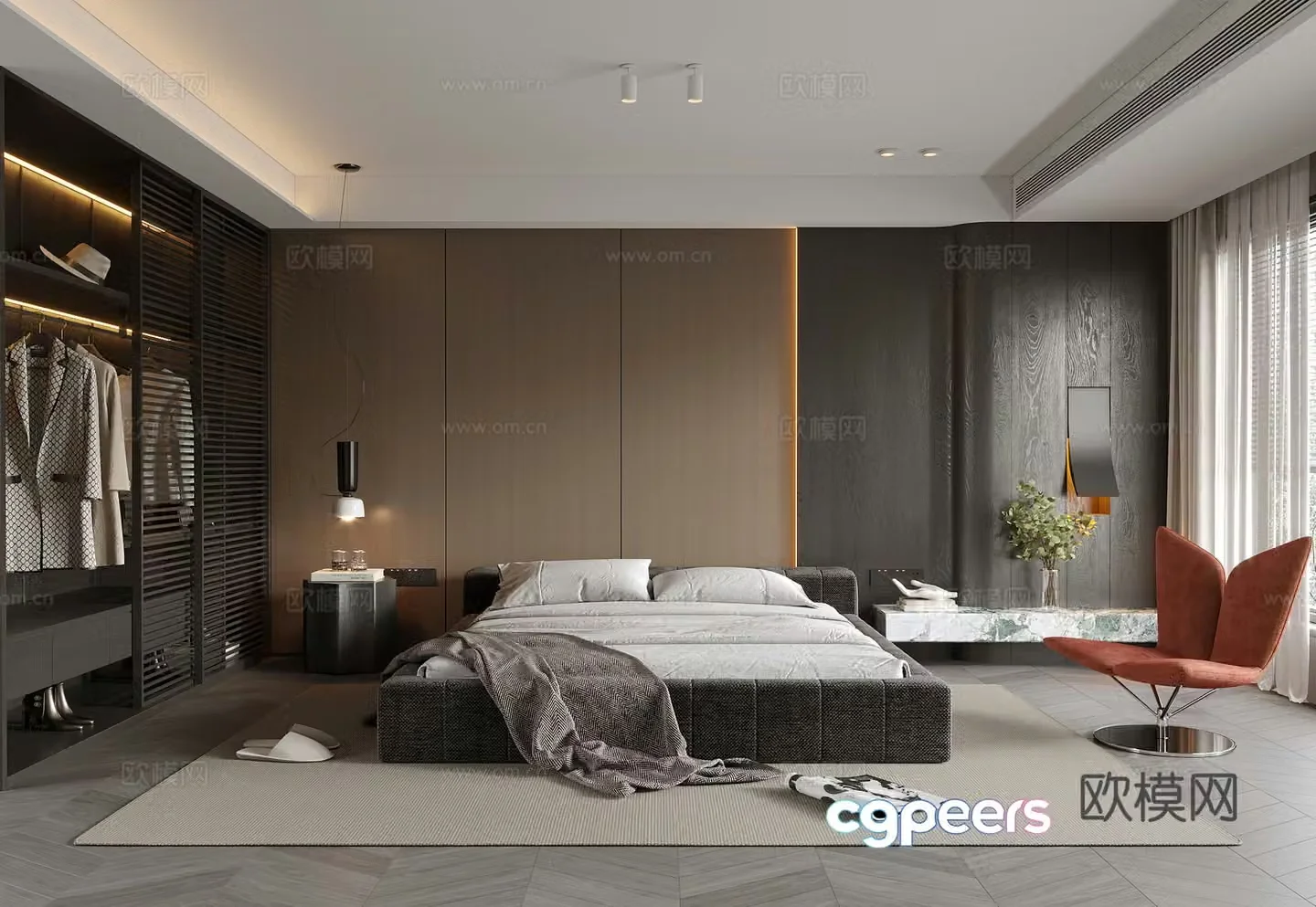 Modern Italian bedroom 3d model