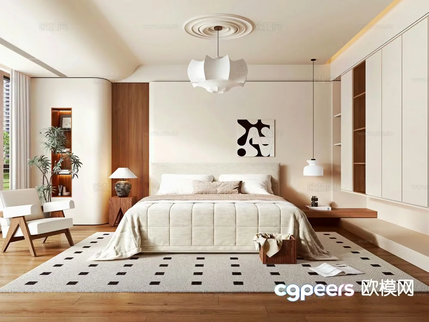 Medieval style bedroom master bedroom 3d model