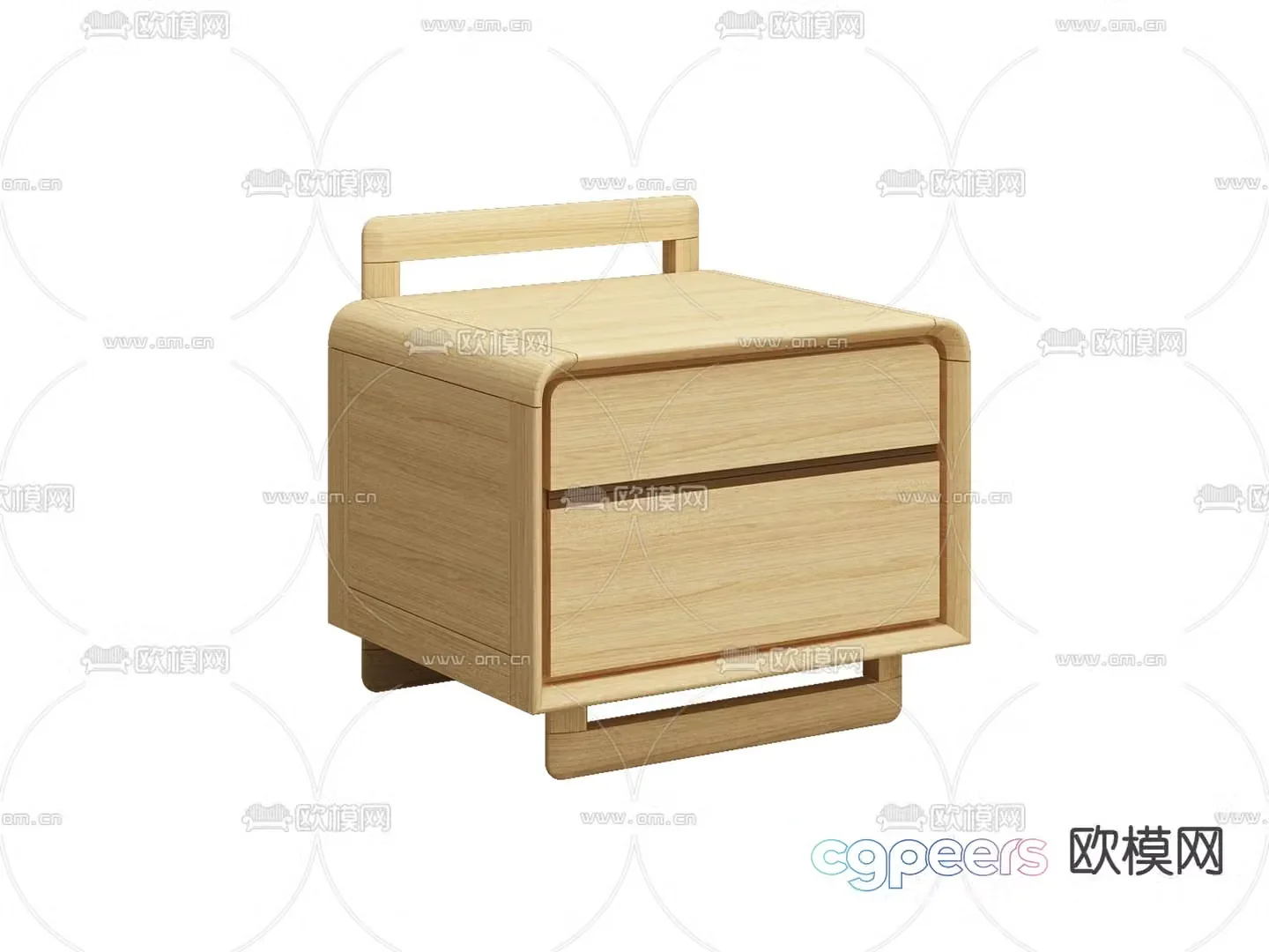 Japanese bedside table chest 3d model