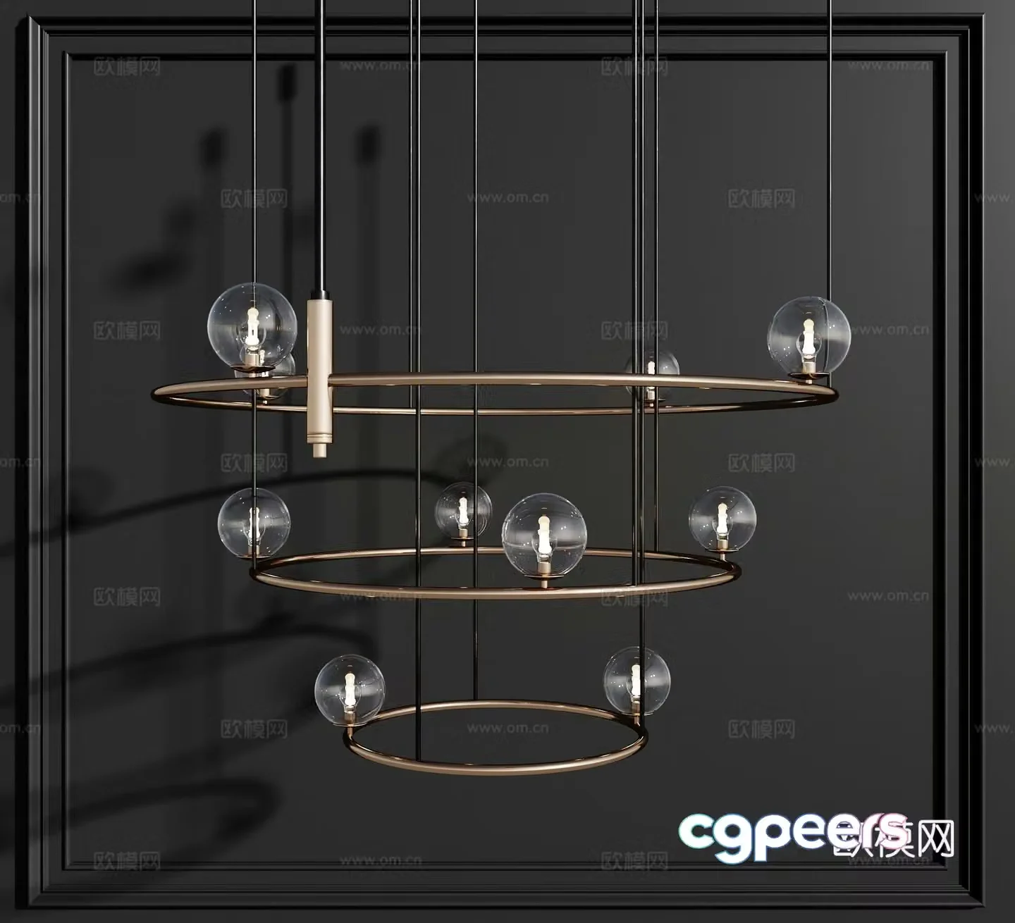 Modern chandelier circular chandelier bulb metal chandelier 3d model