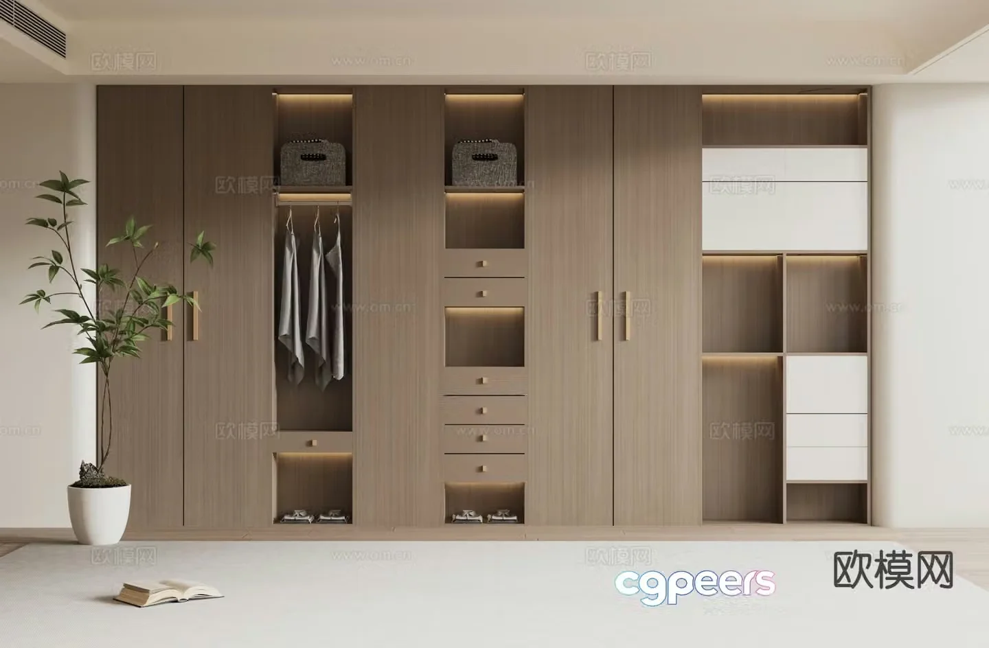 Log style wardrobe 3D model