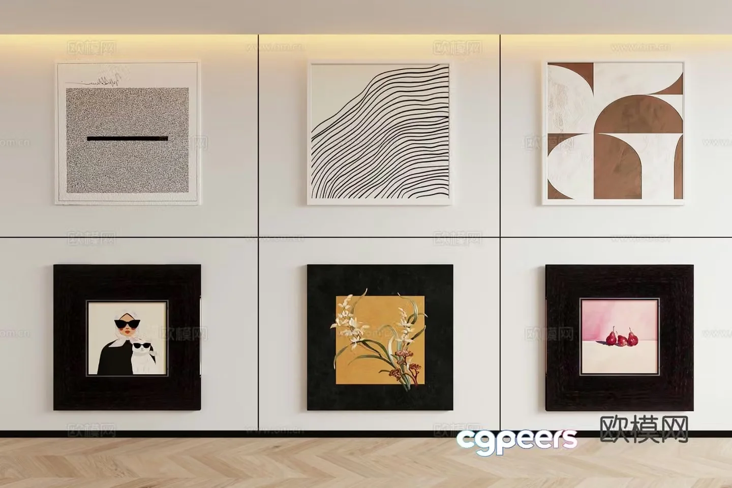 Decorative painting art painting combined hanging painting 3d model