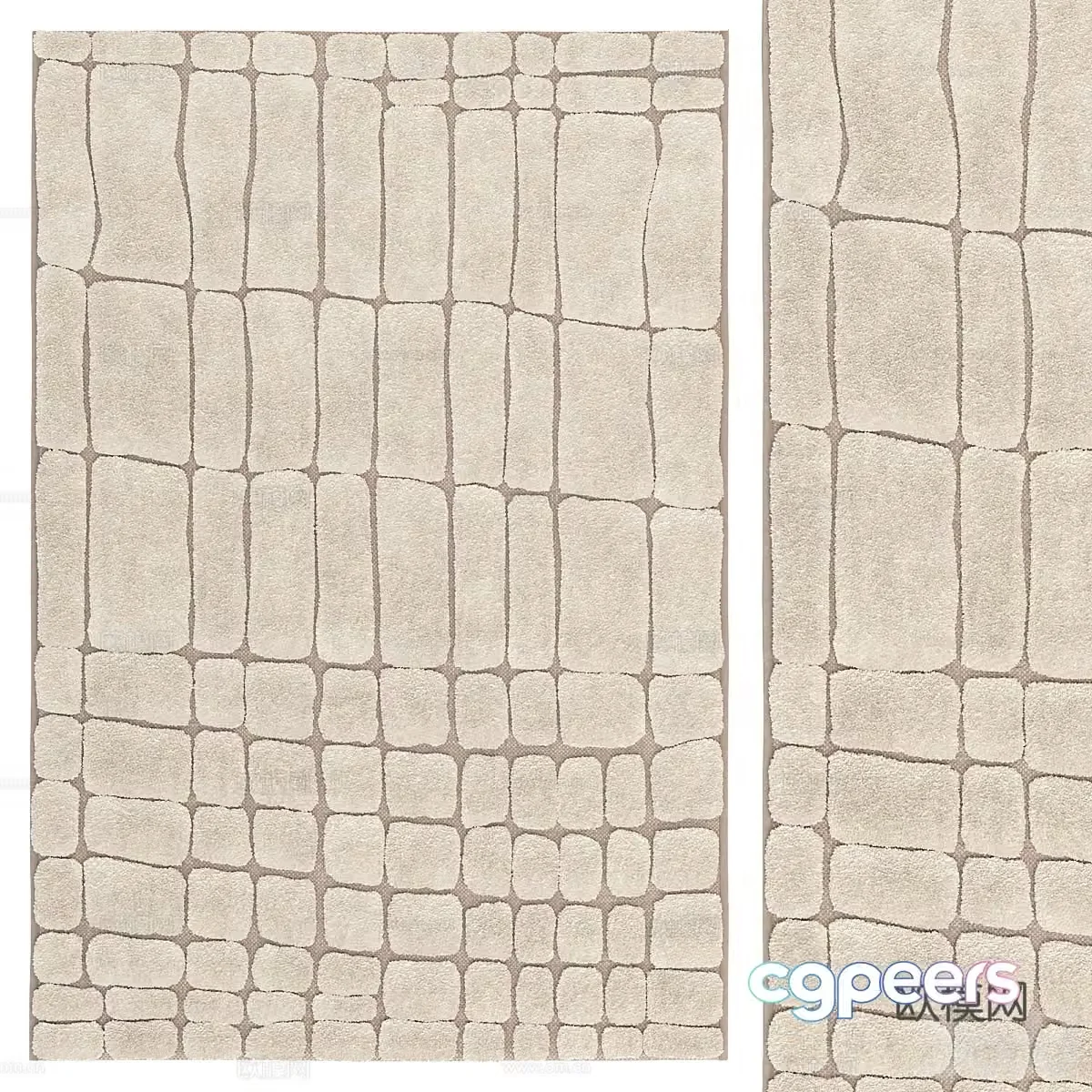 New Chinese Plush Carpet 3D Model