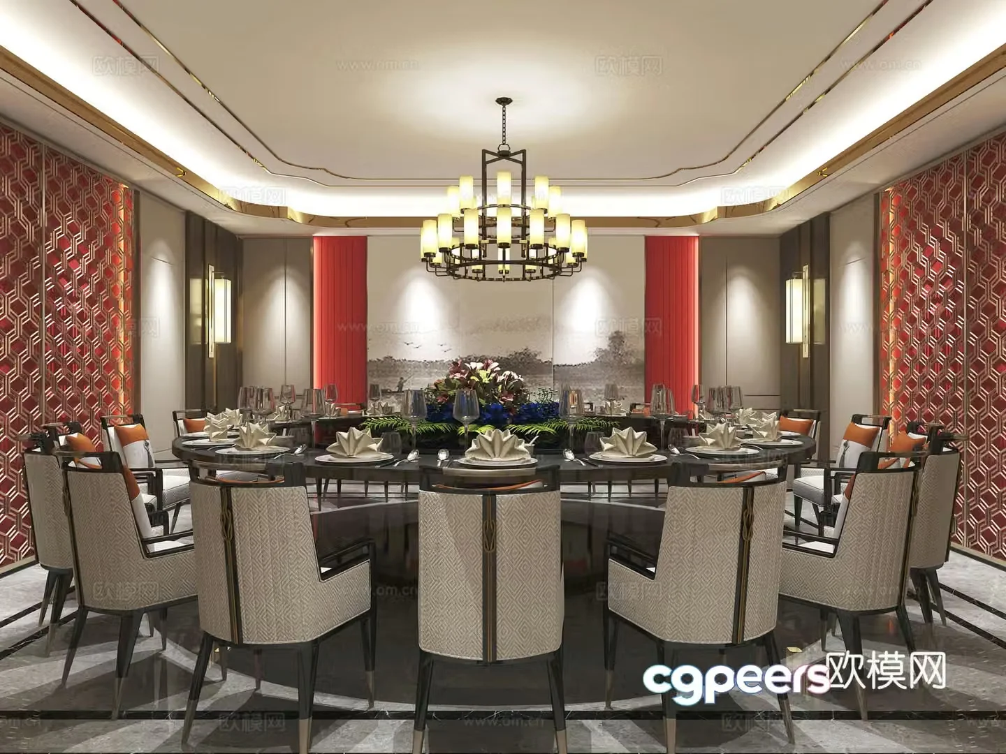 Restaurant private room 3D model