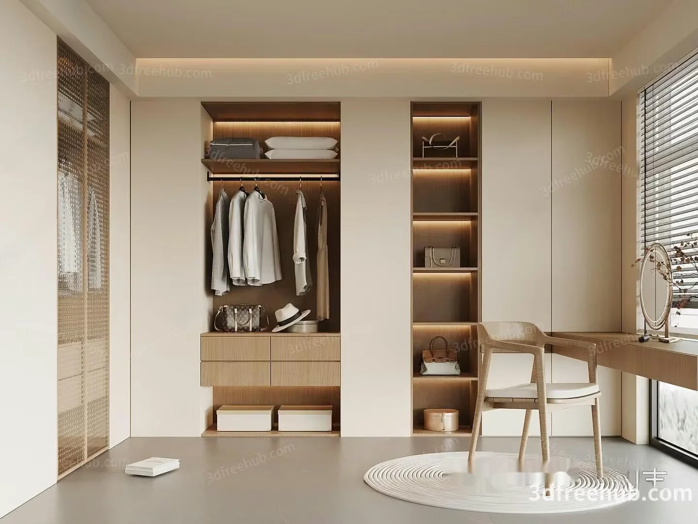 Modern Minimalist Closet 3D Model – 20185 – VRAY Render