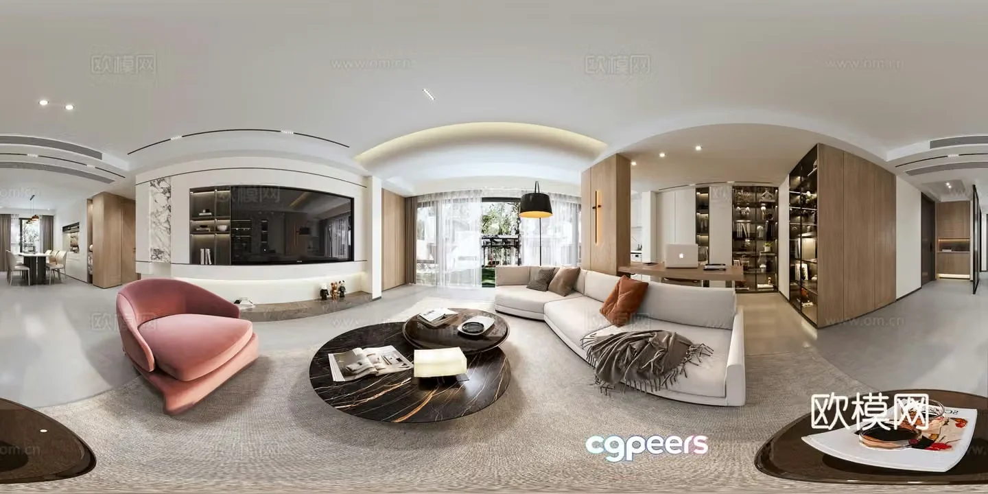 Modern guest restaurant vr panoramic 3d model