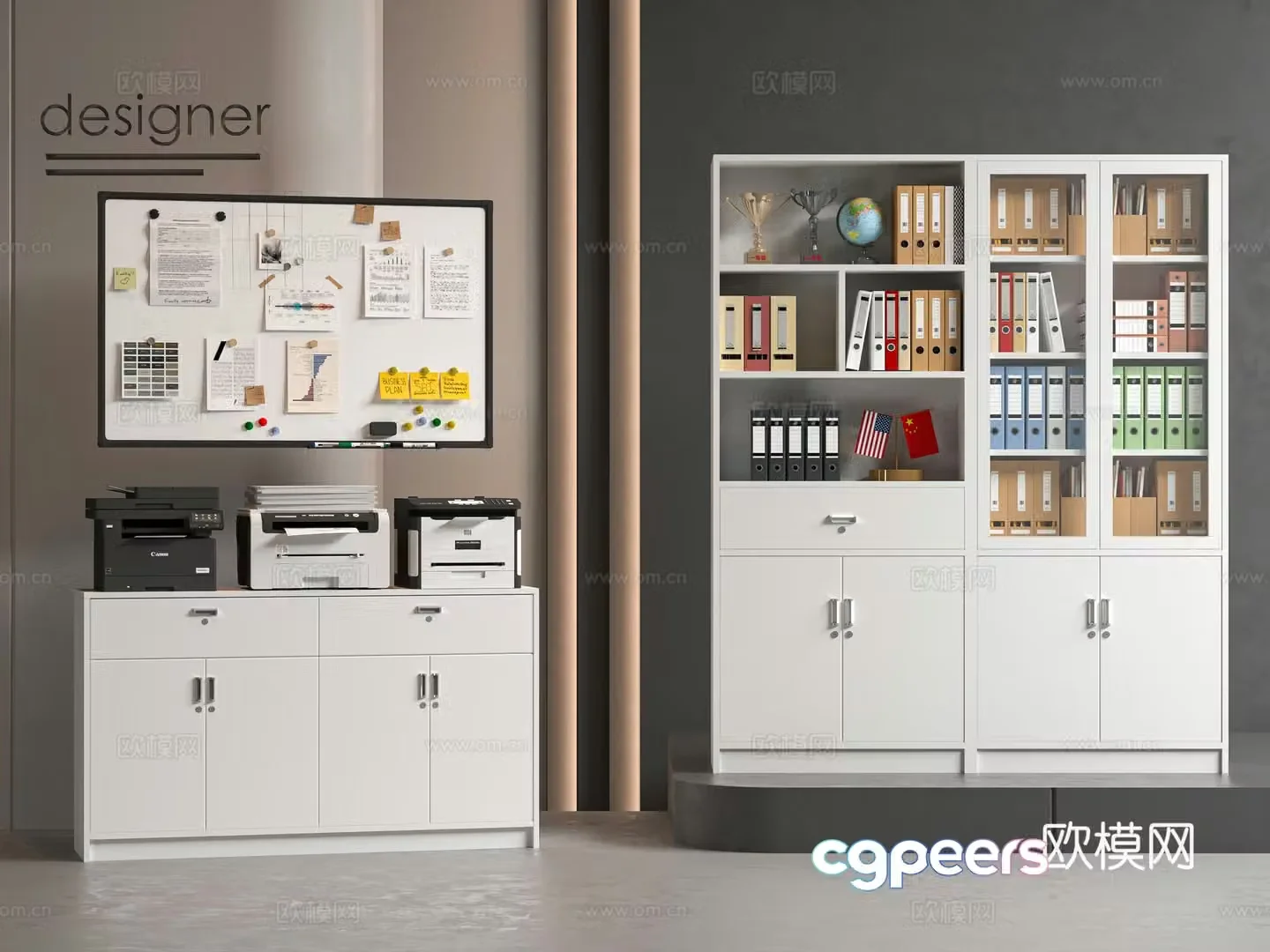 Modern filing cabinet 3d model