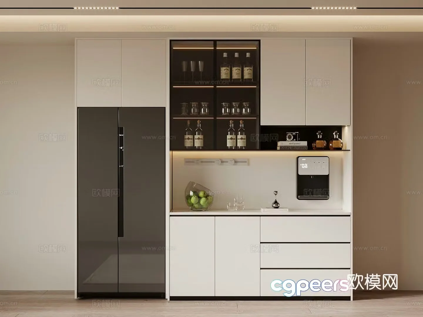 Modern wine cabinet sideboard 3d model